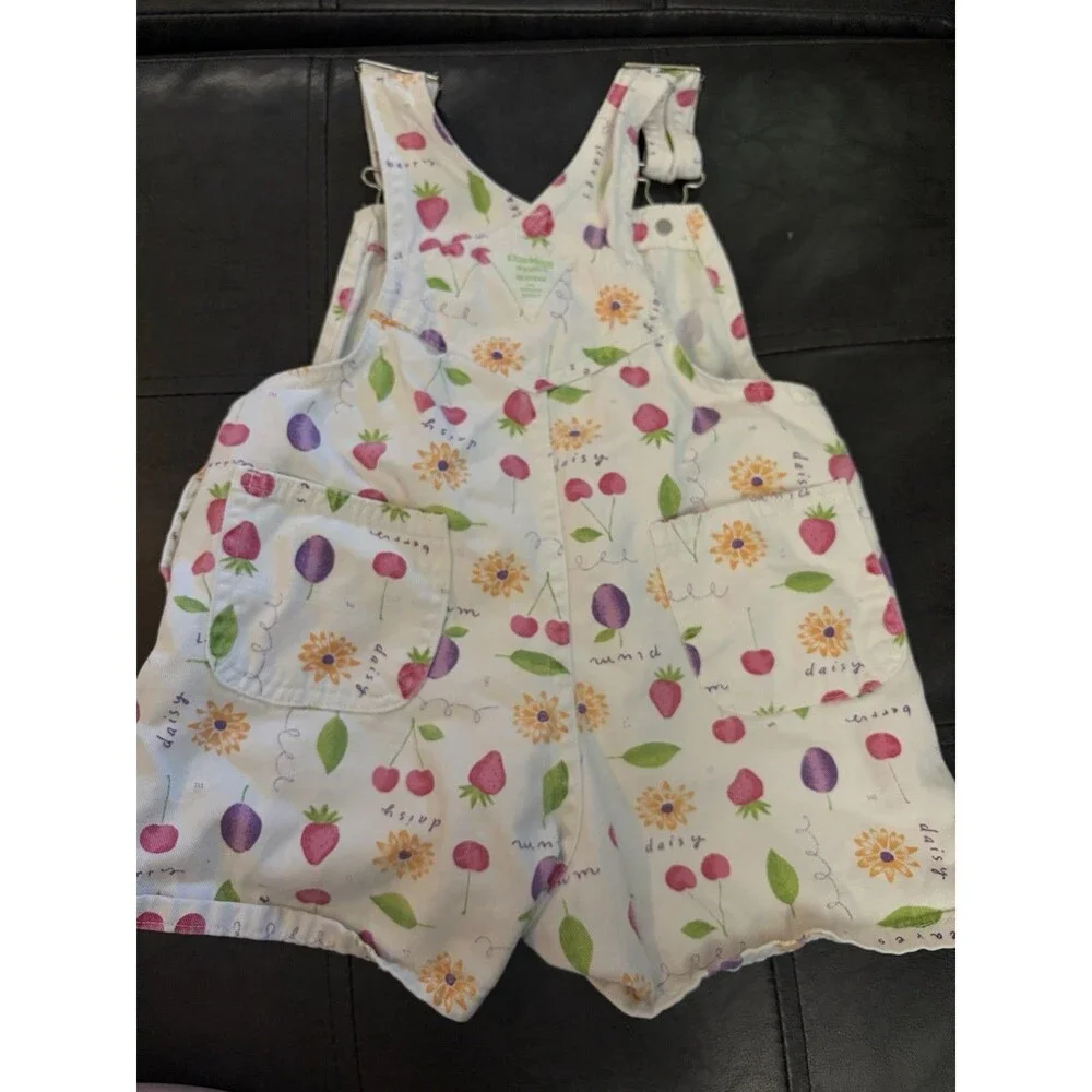 Vintage Rare Fruit Print OshKosh B'gosh Overalls 3T